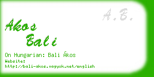 akos bali business card